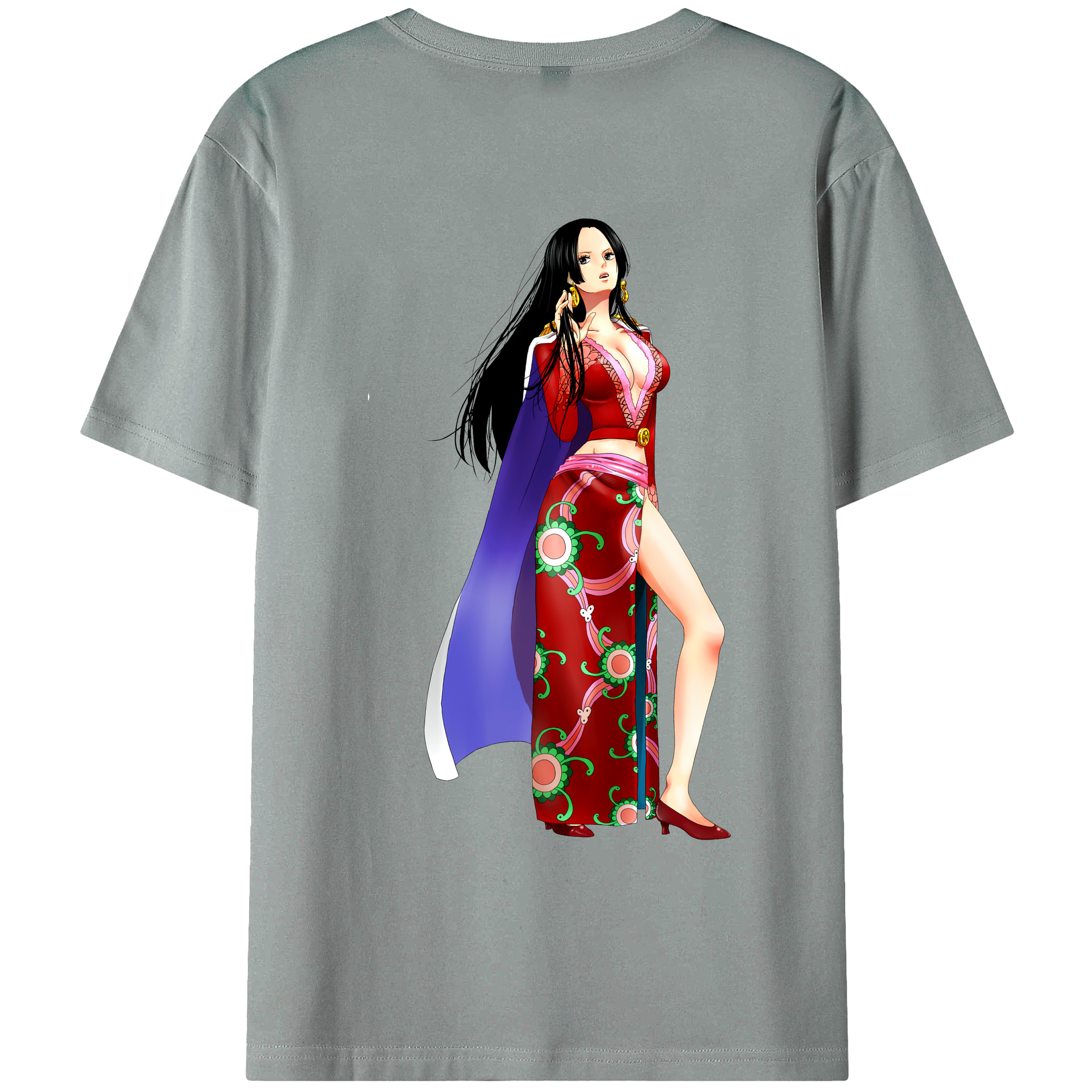 ワンピース ボア・ハンコック ONE PIECE Boa·Hancock 綿100％ メンズ半袖Tシャツ（バックプリント） 通気性